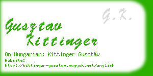 gusztav kittinger business card